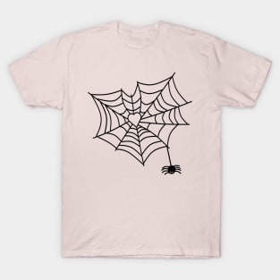 spiderweb heart T-Shirt